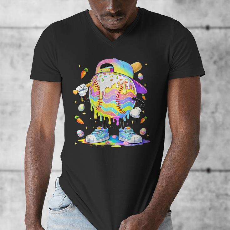 Cute Easter Baseball Ice Cream Boys Girls Kids Men's V-Neck T-Shirt