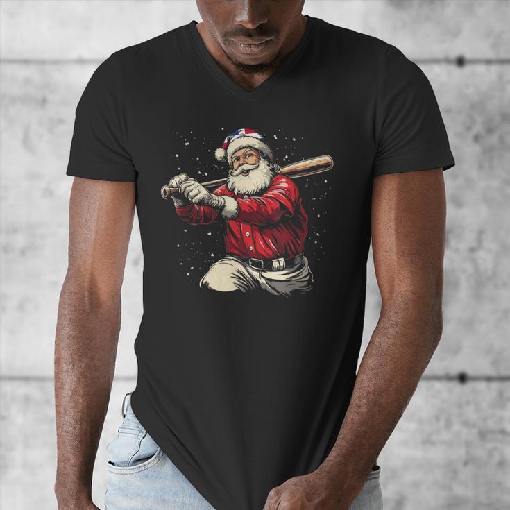 Dominican Santa Christmas Beisbol Baseball Dominicano Men's V-Neck T-Shirt Dominican Santa Christmas Beisbol Baseball Dominicano Men's V-Neck T-Shirt