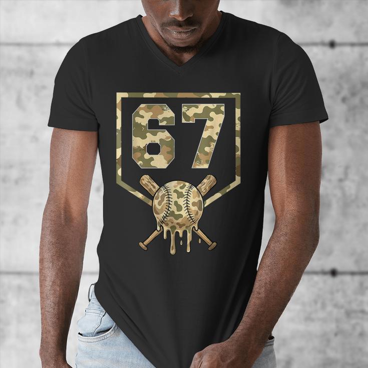 Dripping Camo 67 Baseball Ice Cream Drip 6-7 Six Seven Boy Men's V-Neck T-Shirt