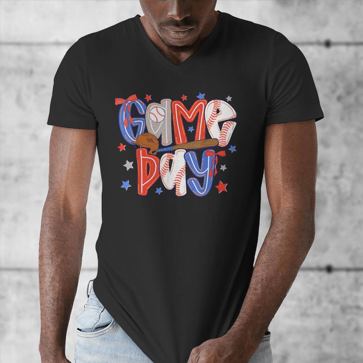 Game Day Baseball Lover Field Day Men Women Kid Men's V-Neck T-Shirt Game Day Baseball Lover Field Day Men Women Kid Men's V-Neck T-Shirt