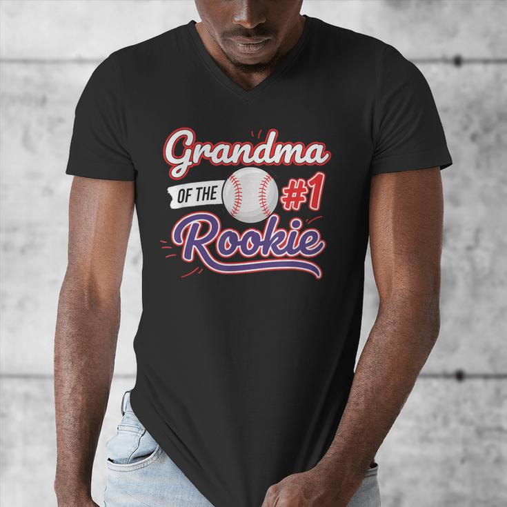 Grandparent Grandma Of The 1 Rookie Baseball Men's V-Neck T-Shirt Grandparent Grandma Of The 1 Rookie Baseball Men's V-Neck T-Shirt