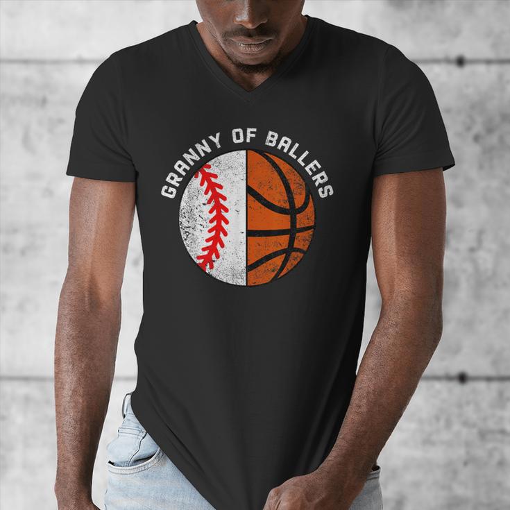 Granny Of Ballers Baseball Basketball Grandma Granny Men's V-Neck T-Shirt