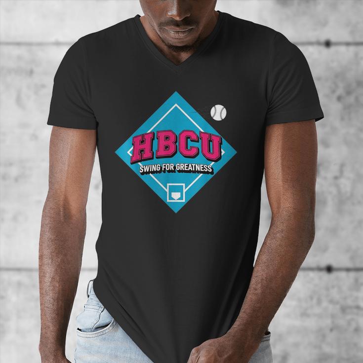 HBCU Swing For Greatness Baseball Softball College Apparel Men's V-Neck T-Shirt