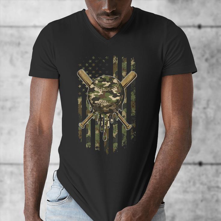 Ice Cream Baseball Drip For Boys Camo USA Flag Camouflage Men's V-Neck T-Shirt Ice Cream Baseball Drip For Boys Camo USA Flag Camouflage Men's V-Neck T-Shirt