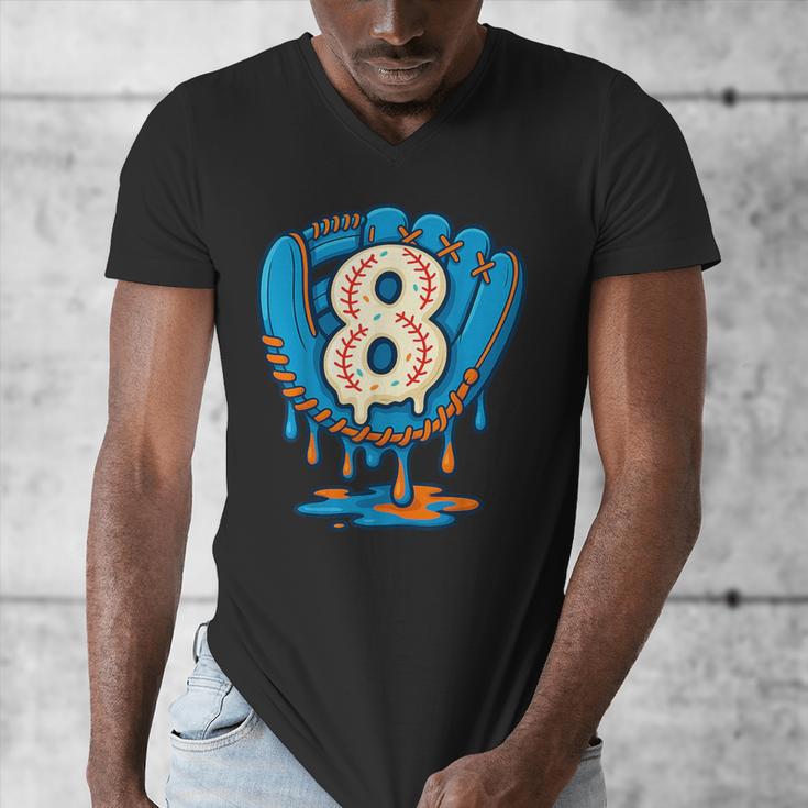 Ice Cream Baseball Glove 8th Birthday Edition Men's V-Neck T-Shirt Ice Cream Baseball Glove 8th Birthday Edition Men's V-Neck T-Shirt