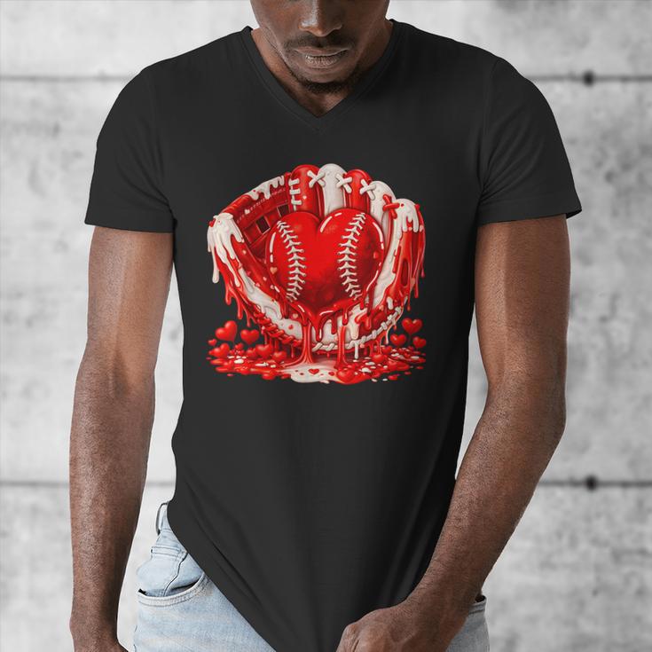 Ice Cream Drip Heart Valentines Day Baseball Boys Youth Kids Men's V-Neck T-Shirt Ice Cream Drip Heart Valentines Day Baseball Boys Youth Kids Men's V-Neck T-Shirt