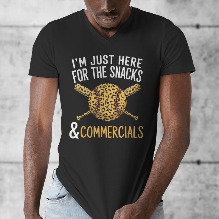 I'm Just Here For The Snacks And Commercials Baseball Men's V-Neck T-Shirt I'm Just Here For The Snacks And Commercials Baseball Men's V-Neck T-Shirt