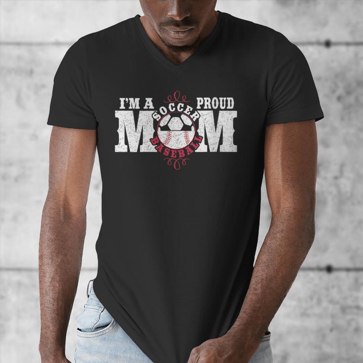 I'm a Proud Soccer Baseball Mom Men's V-Neck T-Shirt