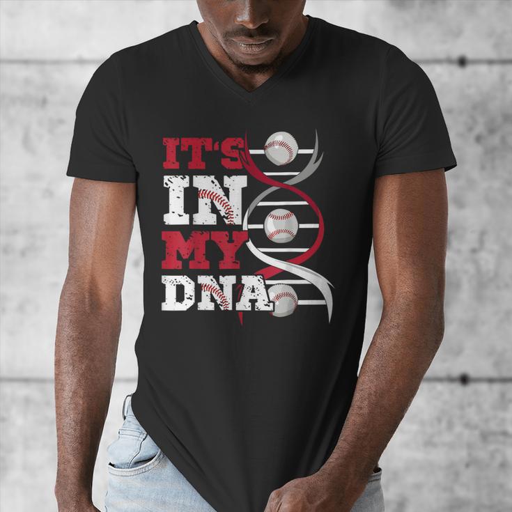 ITS In My DNA Baseball Sport Player Saying Baseball Fan Men's V-Neck T-Shirt