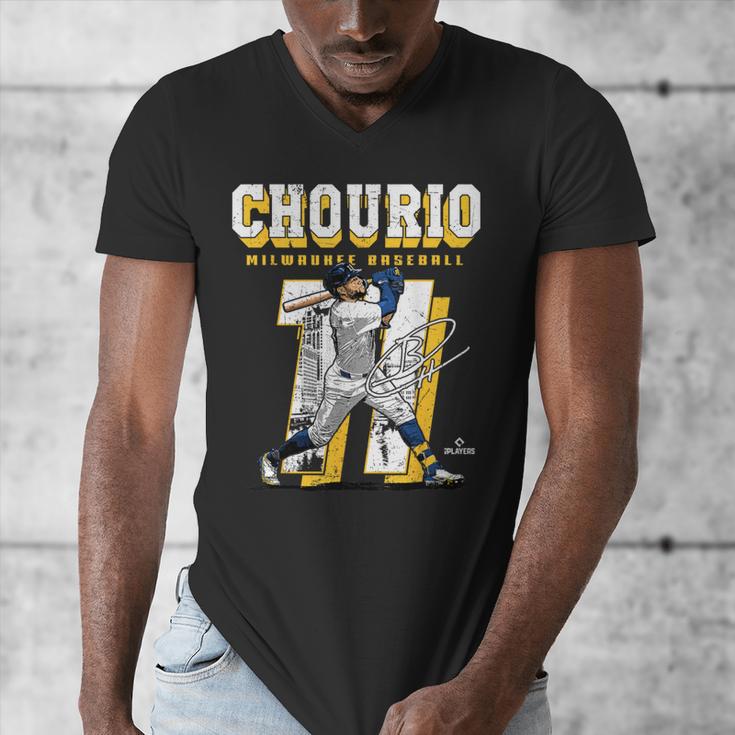 Jackson Chourio Milwaukee MLB Baseball Player MLBJCH201M Men's V-Neck T-Shirt Jackson Chourio Milwaukee MLB Baseball Player MLBJCH201M Men's V-Neck T-Shirt