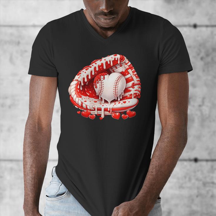 Kid Drip Ice Cream Baseball Heart Catcher Valentines Day Boy Men's V-Neck T-Shirt Kid Drip Ice Cream Baseball Heart Catcher Valentines Day Boy Men's V-Neck T-Shirt