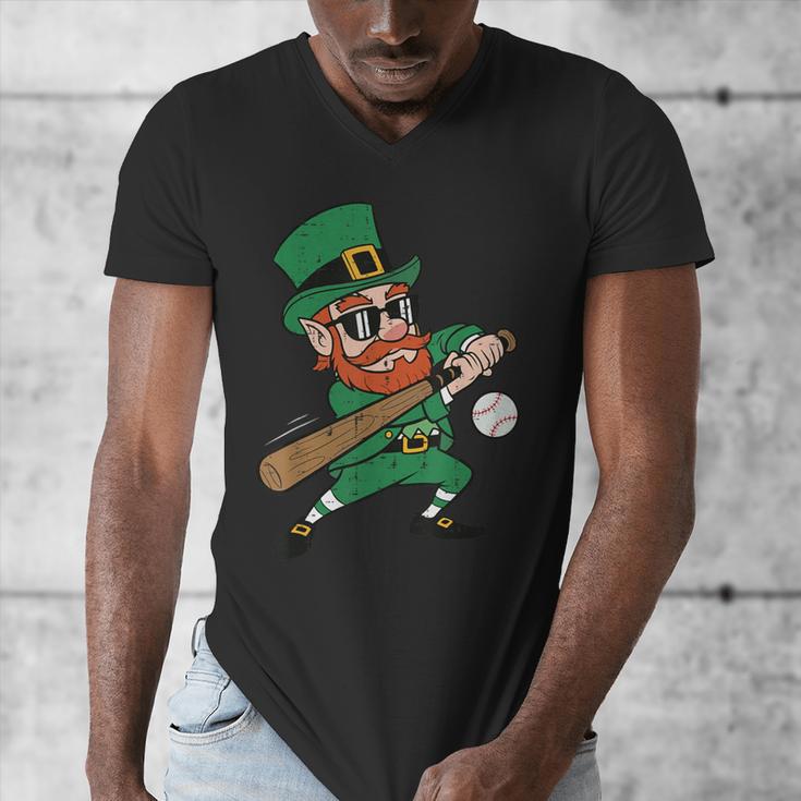 Leprechaun Baseball St Patricks Day Saint Pattys Men Boys Men's V-Neck T-Shirt Leprechaun Baseball St Patricks Day Saint Pattys Men Boys Men's V-Neck T-Shirt