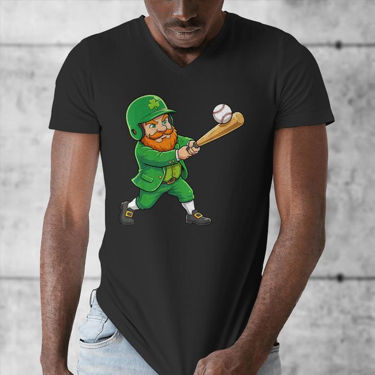 Leprechaun Playing Baseball St Patricks Day Men Boys Kids Men's V-Neck T-Shirt Leprechaun Playing Baseball St Patricks Day Men Boys Kids Men's V-Neck T-Shirt