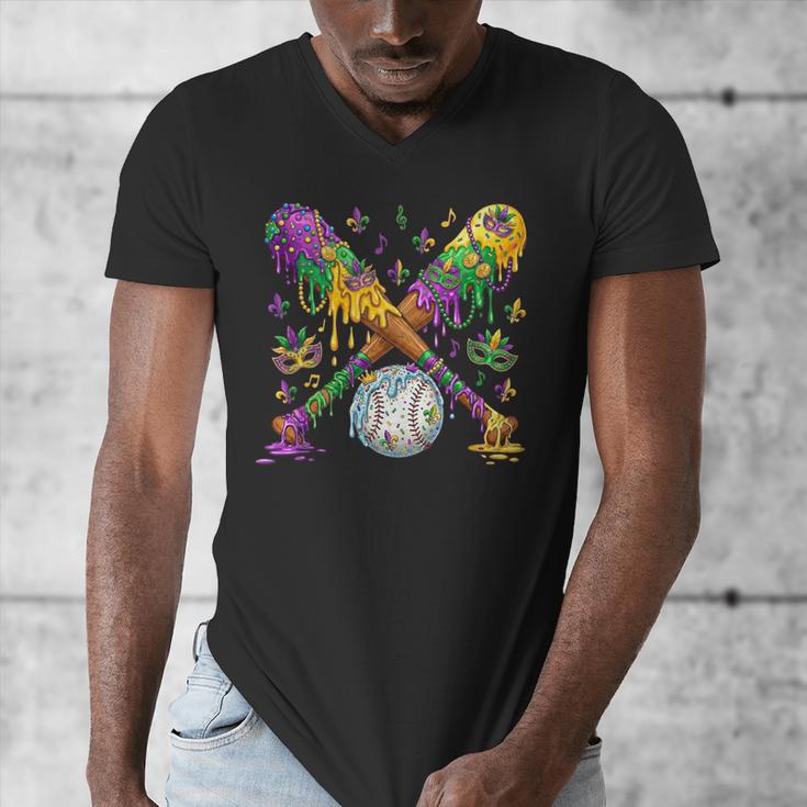 Mardi Gras Baseball Drip Shirt Cool Dripping Baseball Drip Men's V-Neck T-Shirt Mardi Gras Baseball Drip Shirt Cool Dripping Baseball Drip Men's V-Neck T-Shirt