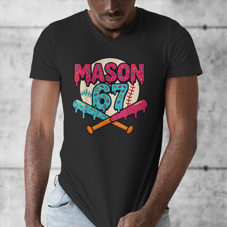 Mason 67 Ice Cream Drip Baseball Meme Graphics Men's V-Neck T-Shirt Mason 67 Ice Cream Drip Baseball Meme Graphics Men's V-Neck T-Shirt