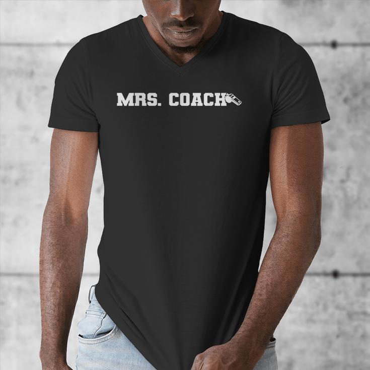Mrs Coach Football Basketball Baseball Coach Wife Men's V-Neck T-Shirt Mrs Coach Football Basketball Baseball Coach Wife Men's V-Neck T-Shirt