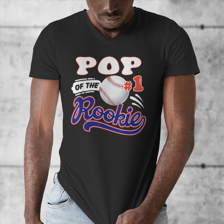 Pop Rookie Of Year 1st Birthday Baseball Theme Matching Men's V-Neck T-Shirt Pop Rookie Of Year 1st Birthday Baseball Theme Matching Men's V-Neck T-Shirt