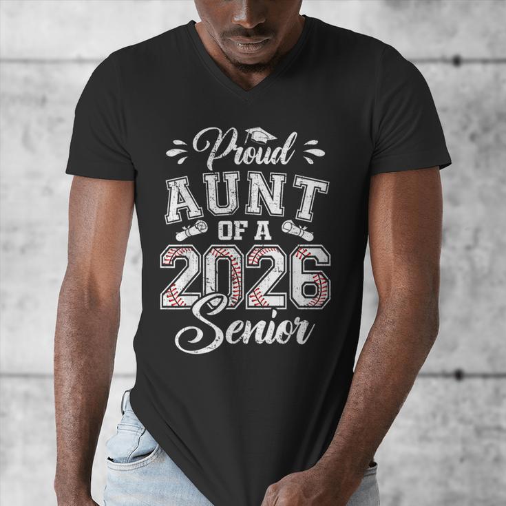 Proud Aunt Of A 2026 Senior Baseball Graduate Men's V-Neck T-Shirt Proud Aunt Of A 2026 Senior Baseball Graduate Men's V-Neck T-Shirt