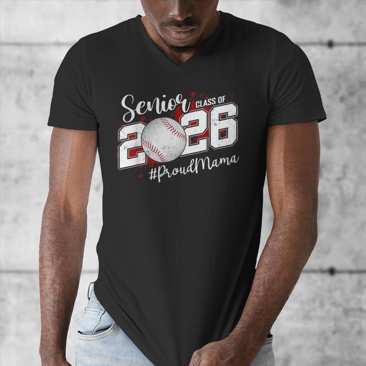 Proud Mama Of A 2026 Senior Baseball Graduation Mom Men's V-Neck T-Shirt Proud Mama Of A 2026 Senior Baseball Graduation Mom Men's V-Neck T-Shirt