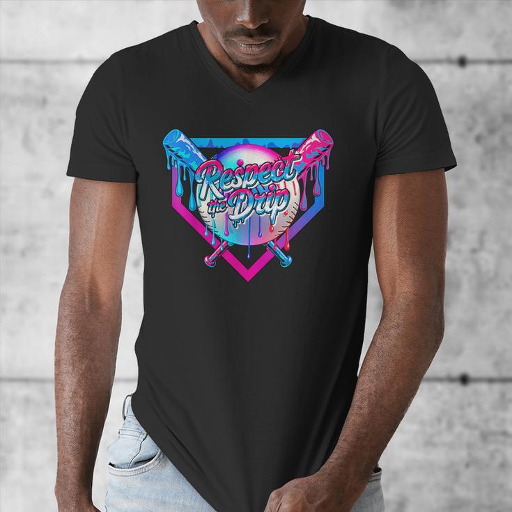 Respect The Drip Baseball Ice Cream For Kids Boys Youth Men's V-Neck T-Shirt Respect The Drip Baseball Ice Cream For Kids Boys Youth Men's V-Neck T-Shirt