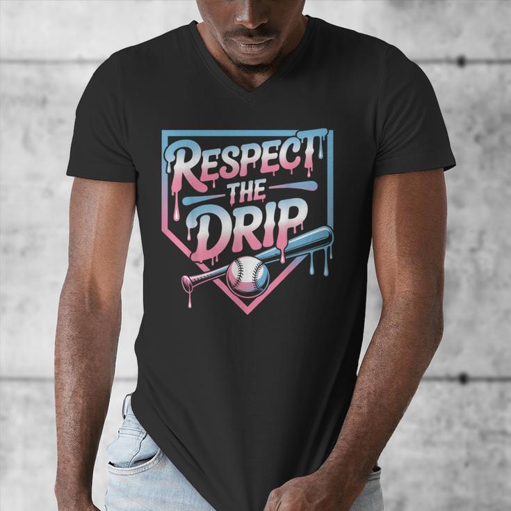 Respect The Drip Baseball Player Men's V-Neck T-Shirt