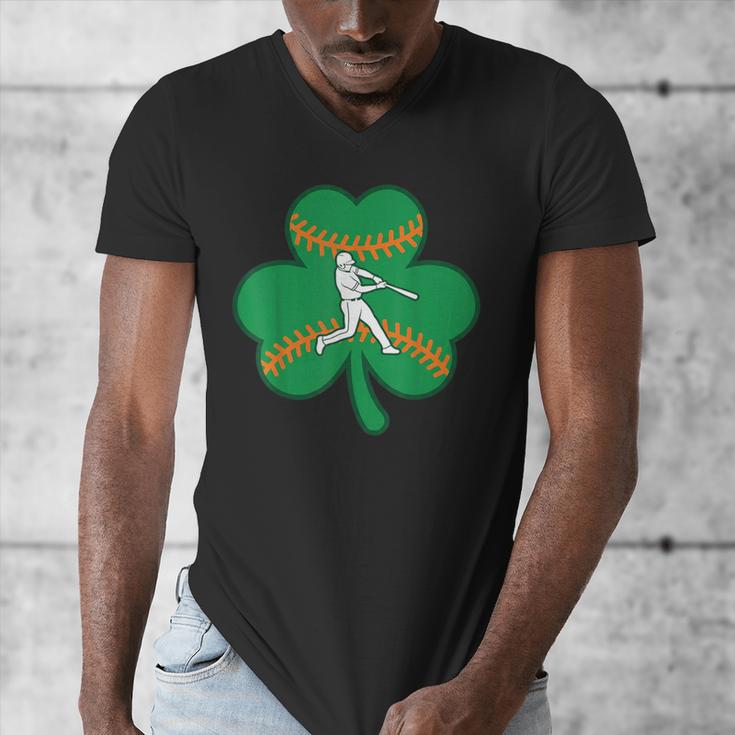 Retro Shamrock Baseball St Patricks Day Men Women Boys Girls Men's V-Neck T-Shirt