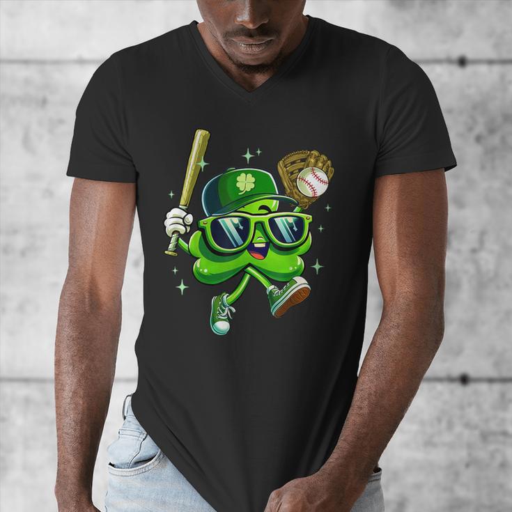 Shamrock Lucky Clover Baseball Patricks Day Family Matching Men's V-Neck T-Shirt Shamrock Lucky Clover Baseball Patricks Day Family Matching Men's V-Neck T-Shirt