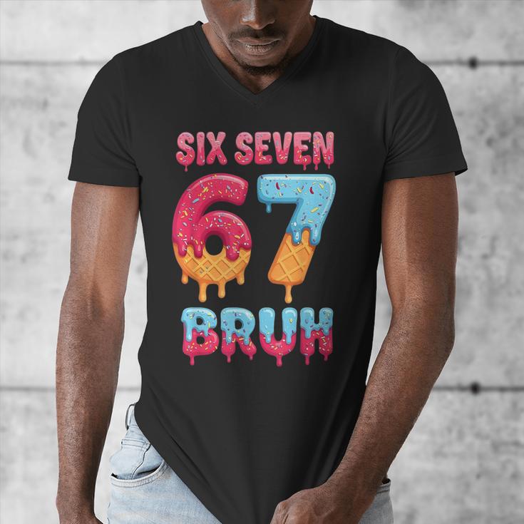 Six Seven Bruh 67 Ice Cream Drip Baseball For Men Women Kids Men's V-Neck T-Shirt Six Seven Bruh 67 Ice Cream Drip Baseball For Men Women Kids Men's V-Neck T-Shirt