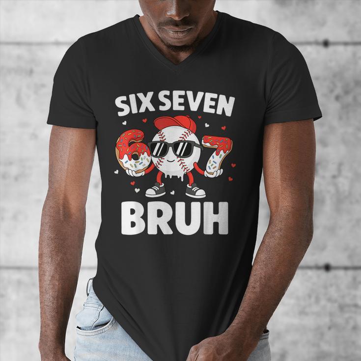 Six Seven Bruh Valentines Baseball Kids 67 Valentine Boys Men's V-Neck T-Shirt Six Seven Bruh Valentines Baseball Kids 67 Valentine Boys Men's V-Neck T-Shirt