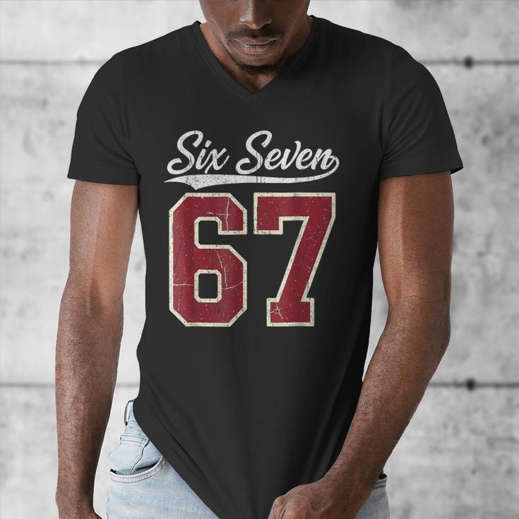 Six Seven Meme Boys Girls Kids 67 Baseball Jersey Men's V-Neck T-Shirt Six Seven Meme Boys Girls Kids 67 Baseball Jersey Men's V-Neck T-Shirt