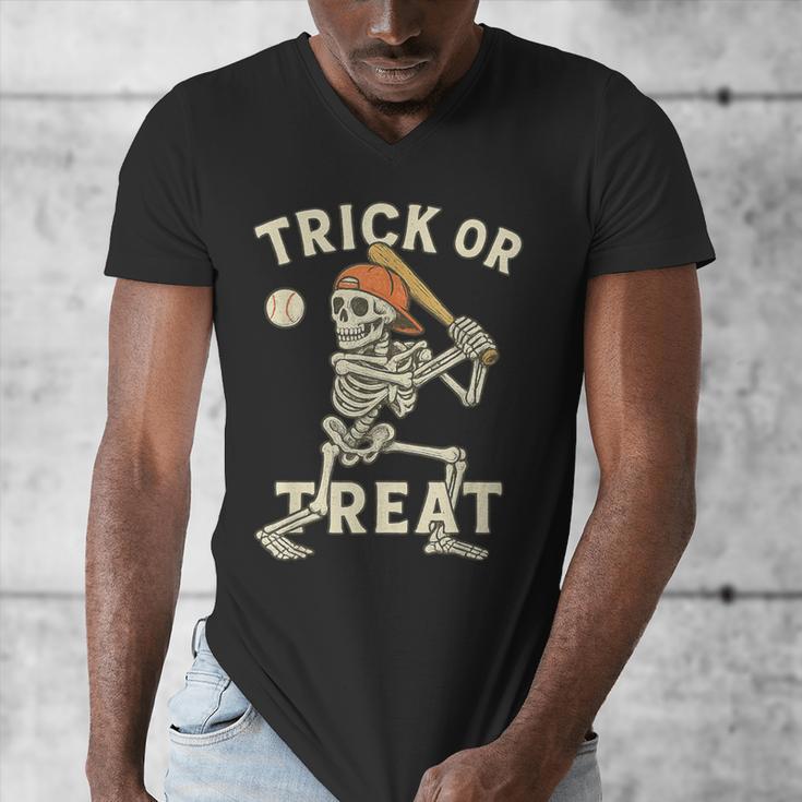 Skeleton Baseball Halloween Costume Men Boys Kids Tee Men's V-Neck T-Shirt