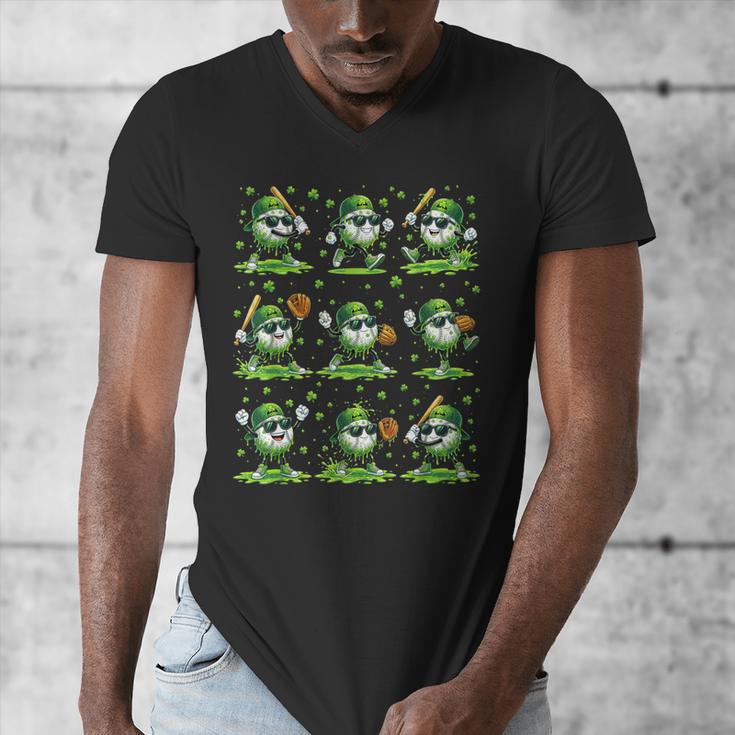 St Patricks Day Baseball Ice Cream Boys Baseball Player Men's V-Neck T-Shirt St Patricks Day Baseball Ice Cream Boys Baseball Player Men's V-Neck T-Shirt