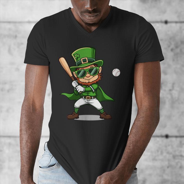 St Patrick’s Day Leprechaun Baseball Irish Graphic Men's V-Neck T-Shirt St Patrick’s Day Leprechaun Baseball Irish Graphic Men's V-Neck T-Shirt