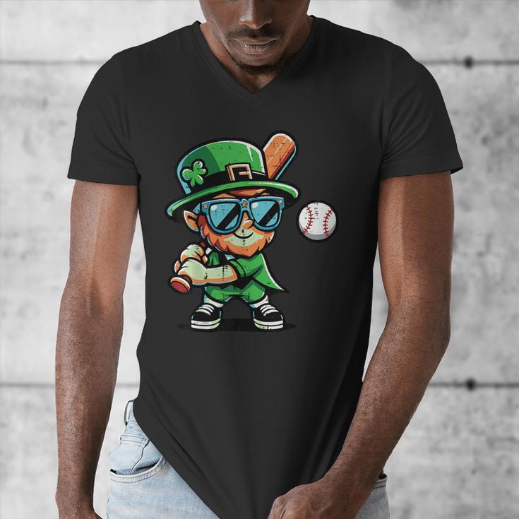 St Patricks Day Leprechaun Baseball Saint Paddys Boys Men Men's V-Neck T-Shirt St Patricks Day Leprechaun Baseball Saint Paddys Boys Men Men's V-Neck T-Shirt
