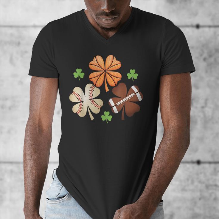St Patricks Day Shamrock Basketball Baseball Irish Boys Men Men's V-Neck T-Shirt