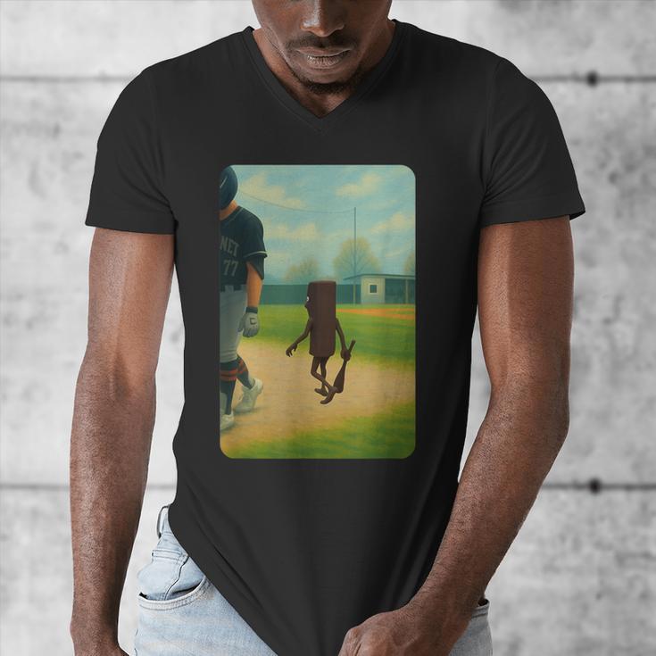 Tung Tung Tung Sahur Baseball Meme Men's V-Neck T-Shirt Tung Tung Tung Sahur Baseball Meme Men's V-Neck T-Shirt