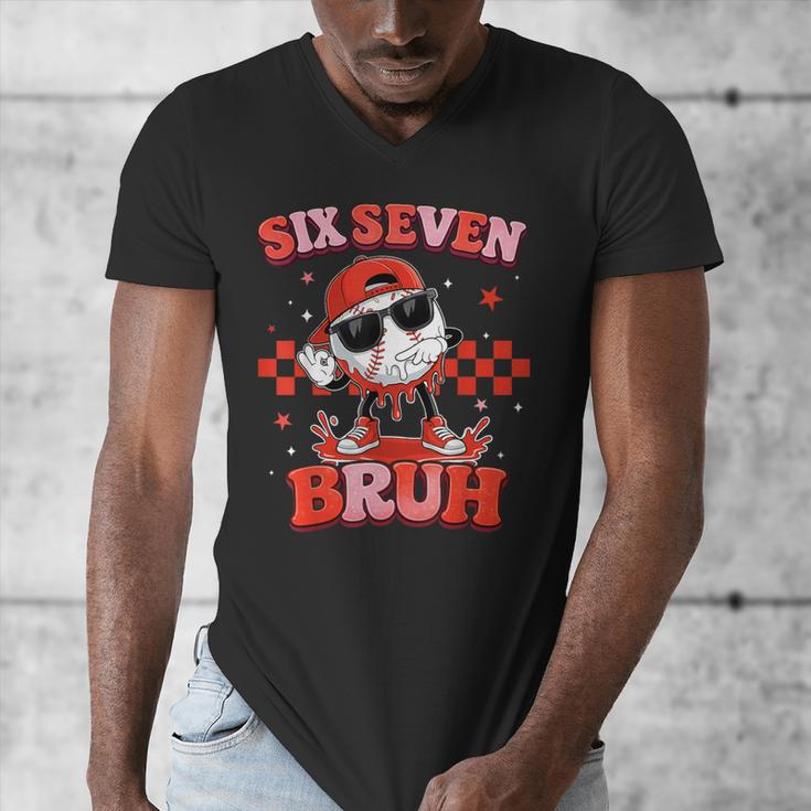 Valentines Day Baseball Six Seven 67 Meme Heart Baseball Dab Men's V-Neck T-Shirt Valentines Day Baseball Six Seven 67 Meme Heart Baseball Dab Men's V-Neck T-Shirt