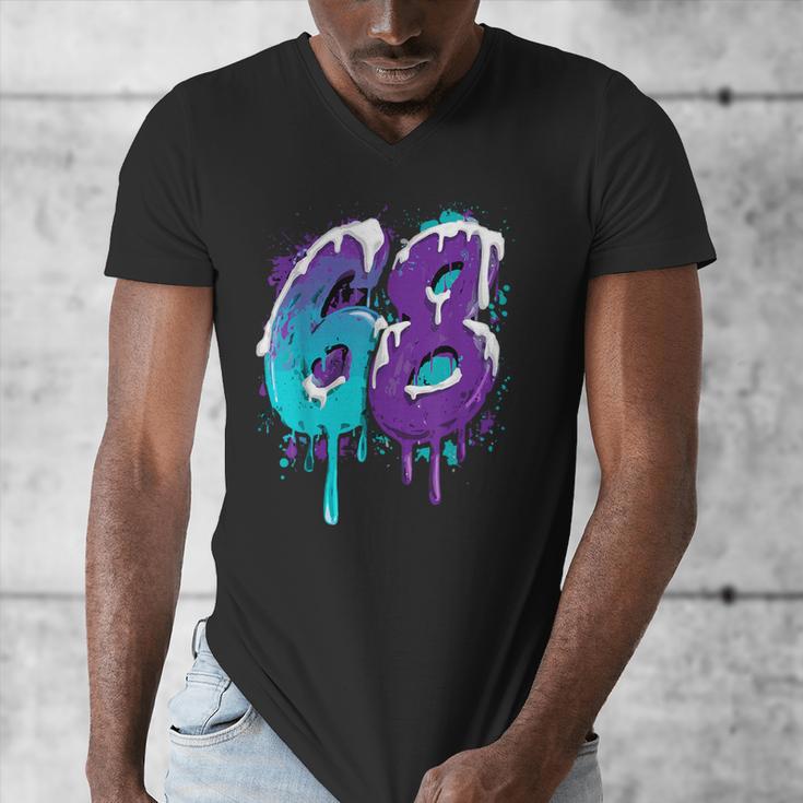 Vintage Baseball 68 Number Men's V-Neck T-Shirt Vintage Baseball 68 Number Men's V-Neck T-Shirt