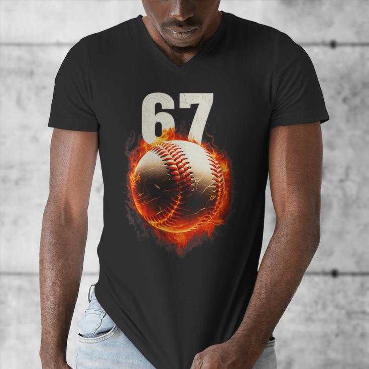 Women's 67 Baseball Boys Birthday Teens Six Seven Brainrot Men's V-Neck T-Shirt Women's 67 Baseball Boys Birthday Teens Six Seven Brainrot Men's V-Neck T-Shirt