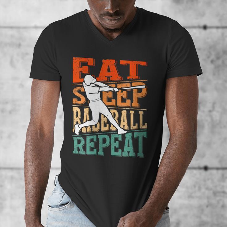 Women's Eat Sleep Baseball Repeat Vintage Player Sport Lover Retro Men's V-Neck T-Shirt Women's Eat Sleep Baseball Repeat Vintage Player Sport Lover Retro Men's V-Neck T-Shirt