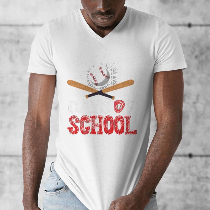 100 Days Of School Baseball 100 Days Smarter Boys Student Men's V-Neck T-Shirt