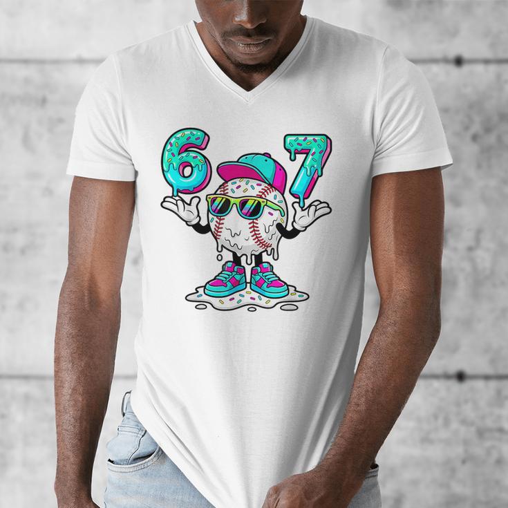 67 Baseball Drip Ice Cream 67 Baseball Men Boy Kids Men's V-Neck T-Shirt 67 Baseball Drip Ice Cream 67 Baseball Men Boy Kids Men's V-Neck T-Shirt