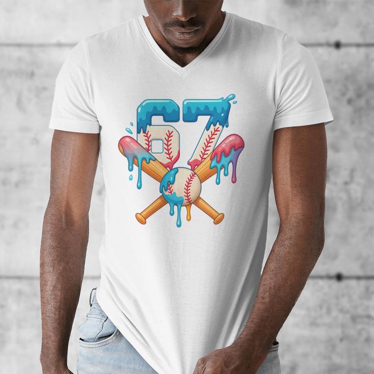 67 Baseball Life Style 101 Apparel Youth Drip Baseball Boys Men's V-Neck T-Shirt 67 Baseball Life Style 101 Apparel Youth Drip Baseball Boys Men's V-Neck T-Shirt