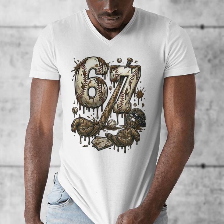67 Baseball Six Seven Baseball 6 7 Kids Boys Girls Men's V-Neck T-Shirt 67 Baseball Six Seven Baseball 6 7 Kids Boys Girls Men's V-Neck T-Shirt