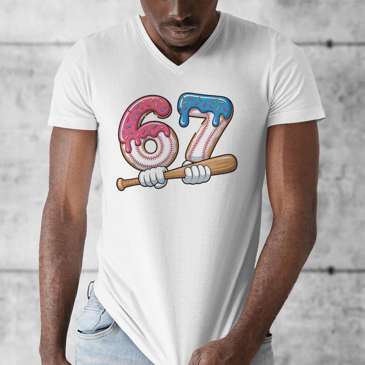Baseball 67 Kids Ice Cream Drip Six Seven Youth Boys Men's V-Neck T-Shirt Baseball 67 Kids Ice Cream Drip Six Seven Youth Boys Men's V-Neck T-Shirt