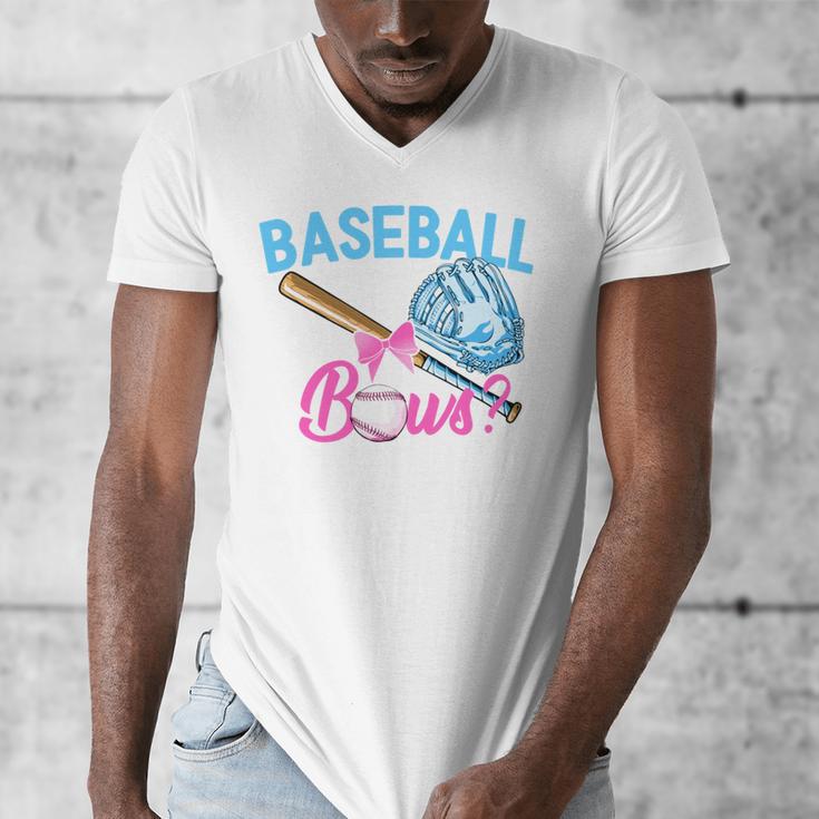 Baseball Or Bows Brother Loves You Gender Reveal Boy Or Girl Men's V-Neck T-Shirt Baseball Or Bows Brother Loves You Gender Reveal Boy Or Girl Men's V-Neck T-Shirt