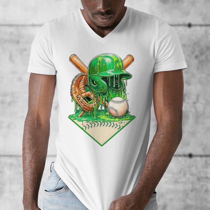 Baseball Life Style Ice Cream Drip Green Premium Tri-Blend Men's V-Neck T-Shirt Baseball Life Style Ice Cream Drip Green Premium Tri-Blend Men's V-Neck T-Shirt