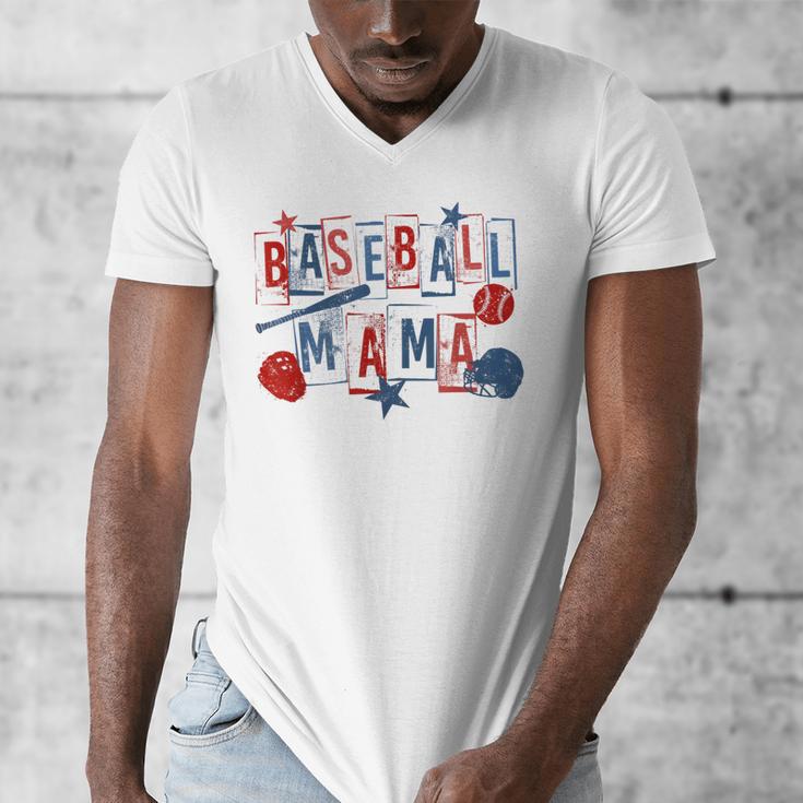 Baseball Mama Mom Mother Vintage Game Day Men's V-Neck T-Shirt Baseball Mama Mom Mother Vintage Game Day Men's V-Neck T-Shirt