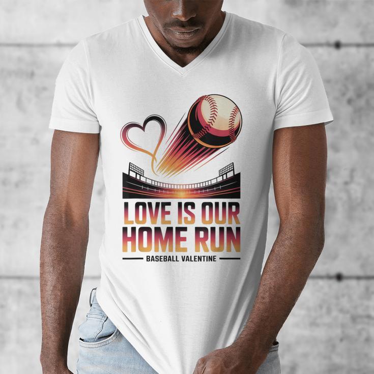 Baseball Valentine Forever On Deck For You Men's V-Neck T-Shirt Baseball Valentine Forever On Deck For You Men's V-Neck T-Shirt