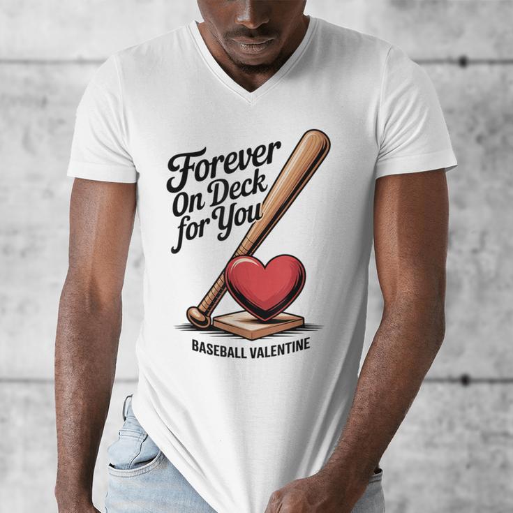 Baseball Valentine Forever On Deck For You Tee Men's V-Neck T-Shirt